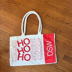 DSW Red and White Graphic Tote